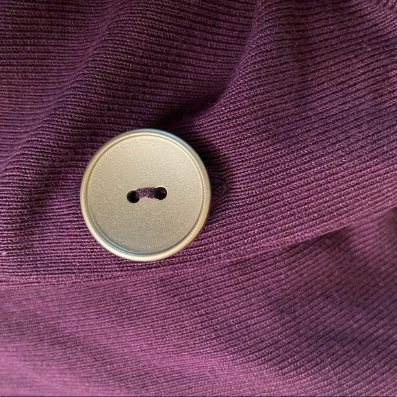 Patty Boutik purple long sleeve top with cowl neck with silver button size Med - Picture 2 of 10